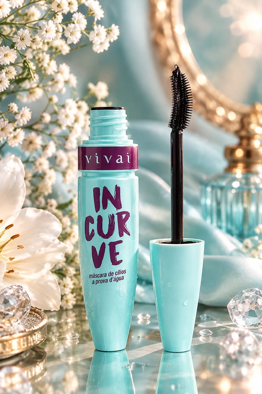 Máscara Para Cílios Rímel À Prova D'água Vivai Incurve - Cor Preto